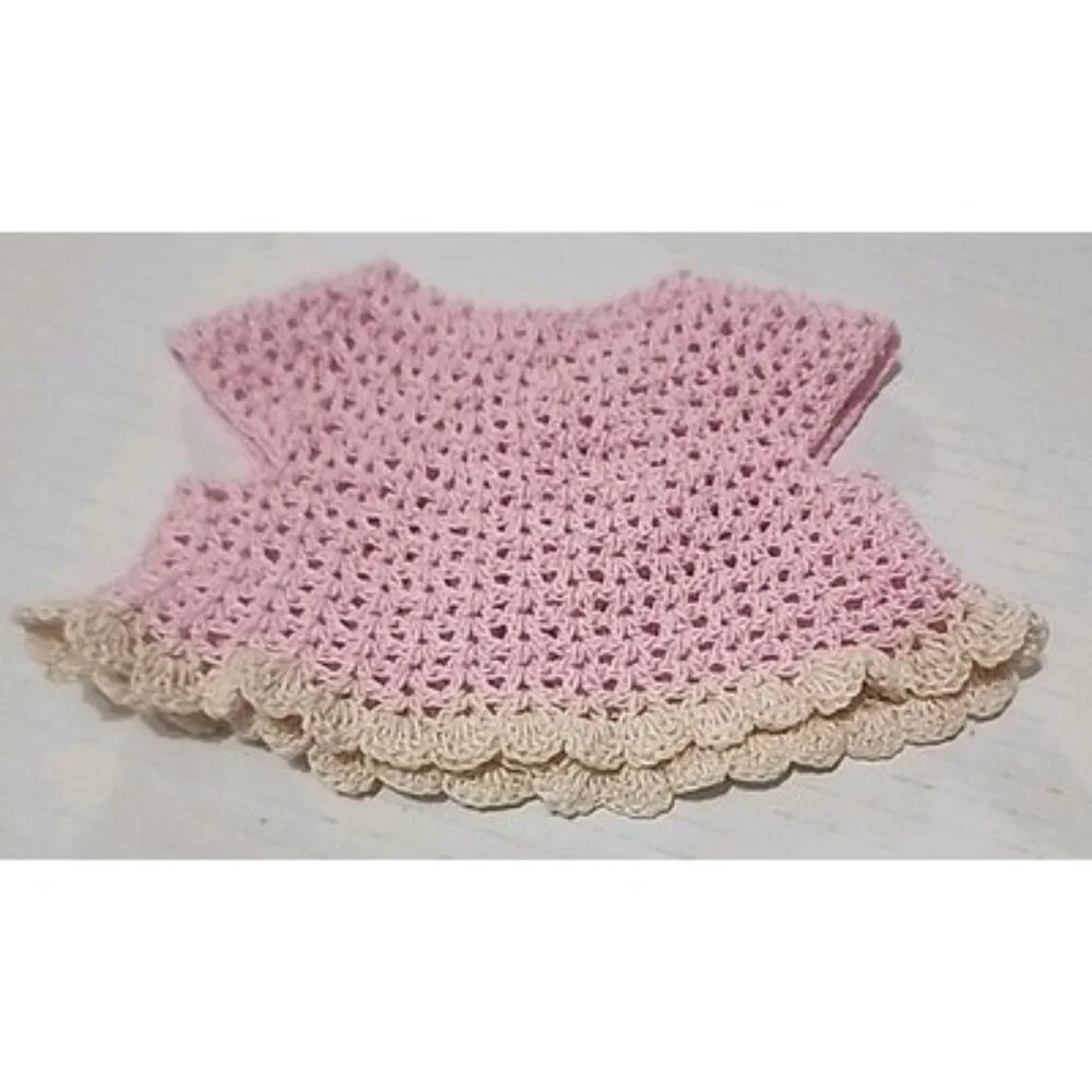 3 Adorable Handmade Crocheted Tops for 18 In American Girl Type Doll Clothes Lot